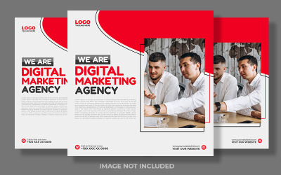 Post di tendenza sui social media di marketing digitale in bianco e rosso