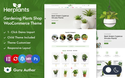 Herplant - 苗圃和植物商店 Elementor WooCommerce 响应式主题