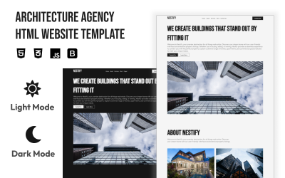 Nestify – architektonická agentura – šablona webu s nemovitostmi