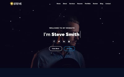 Steve – Személyes portfólió reszponzív nyitóoldalsablonja