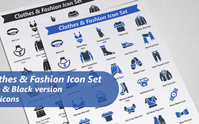 Conjunto de ícones de roupas e moda