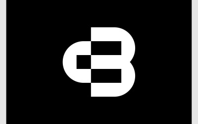 Letra BC CB Logotipo Simples Moderno