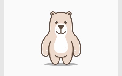 Logo de mascotte de dessin animé ours mignon