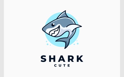 Logotipo de desenho animado da mascote do tubarão