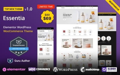 Essentia – тема WooCommerce Elementor для косметики та парфумерії