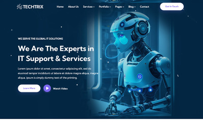Techtrix - Startup IT e soluzioni tecnologiche Modello di sito Web reattivo HTML5