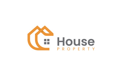 Huis onroerend goed lijn logo ontwerpsjabloon