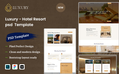 Luxusní hotel Resort PSD šablona