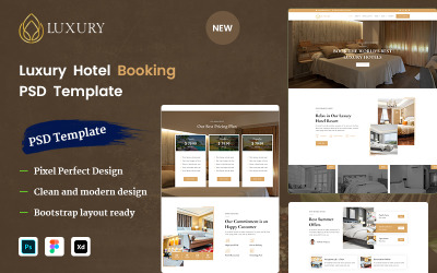 Šablona PSD pro rezervaci luxusních hotelů
