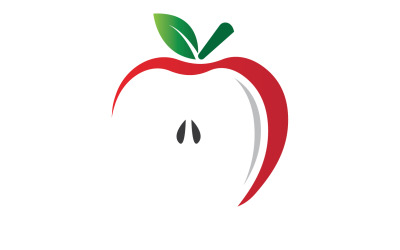 Szablon logo ikony owoców jabłoni w wersji 8