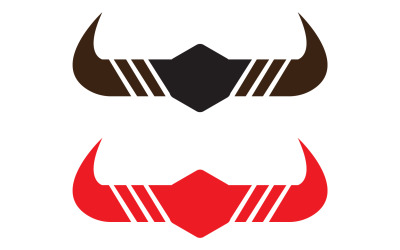 Bulle und Büffelkopf Kuh Tier Maskottchen Logo Design Vektor Version 9