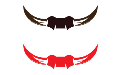Byk i bawół głowa krowy maskotka zwierząt logo projektu wektor wersja 3
