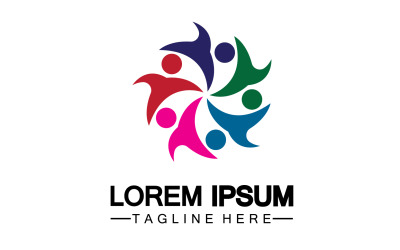 Community-Team-Gruppenarbeit-Logo-Vorlage, Vektorversion 4