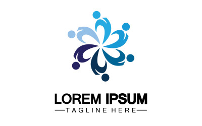 Community-Team-Gruppenarbeit-Logo-Vorlage, Vektorversion 6