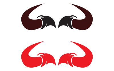 Diseño de logotipo de mascota animal de vaca con cabeza de toro y búfalo, versión vectorial 10
