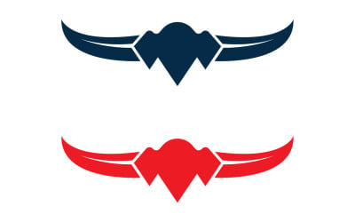 Diseño de logotipo de mascota animal de vaca con cabeza de toro y búfalo, versión vectorial 14