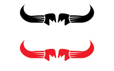Diseño de logotipo de mascota animal de vaca con cabeza de toro y búfalo, versión vectorial 1