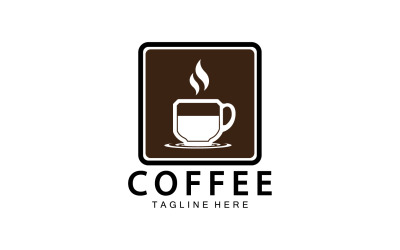 Flache Coffeeshop-Abzeichen-Sammlungslogo-Version 22
