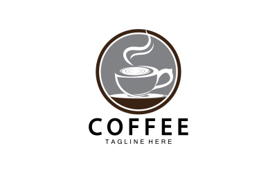 Logo de la collection de badges de café plat version 24