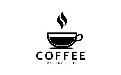 Logo kolekce plochých odznaků kavárny verze 11
