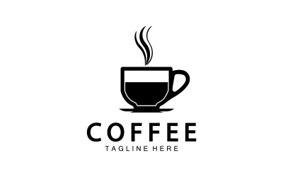 Logo kolekce plochých odznaků kavárny verze 1