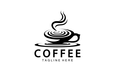 Logotipo de colección de insignias de cafetería plana versión 16