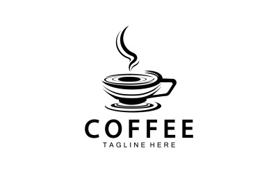 Logotipo de colección de insignias de cafetería plana versión 19