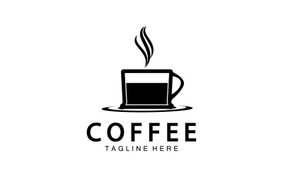 Logotipo de colección de insignias de cafetería plana versión 5