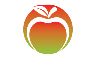 Modèle de logo d&amp;#39;icône de fruits de pomme version 48