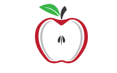Modèle de logo d&amp;#39;icône de fruits de pomme version 6
