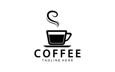 Płaskie logo kolekcji odznak kawiarni, wersja 12