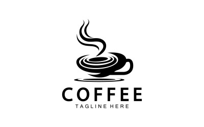 Płaskie logo kolekcji odznak kawiarni, wersja 18