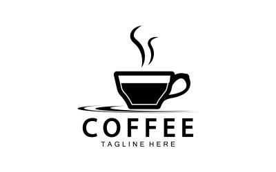 Platt kafé-märkessamling med logotyp version 13