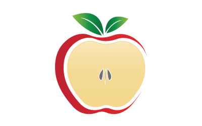 Szablon logo ikony owoców jabłoni w wersji 16