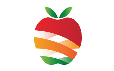 Szablon logo ikony owoców jabłoni w wersji 18