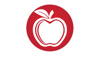 Szablon logo ikony owoców jabłoni w wersji 46