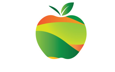 Szablon logo ikony owoców jabłoni, wersja 33