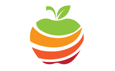 Szablon logo ikony owoców jabłoni, wersja 43
