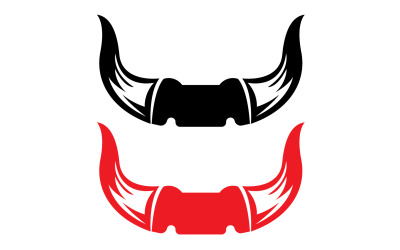 Testa di toro e bufalo mucca animale mascotte logo disegno vettoriale versione 17