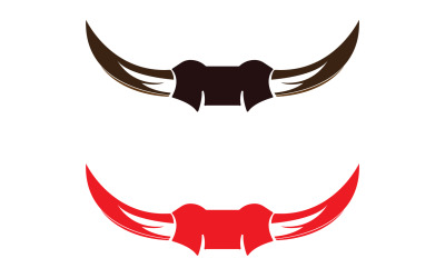Testa di toro e bufalo mucca animale mascotte logo disegno vettoriale versione 3