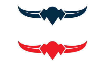 Tjur och buffelhuvud ko djur maskot logotyp design vektor version 14