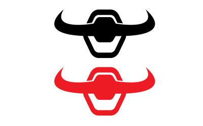 Vektorový design loga zvířecího maskota býka a buvolí hlavy krávy verze 22