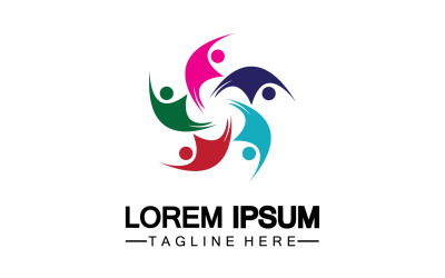 Community-Team-Gruppenarbeit-Logo-Vorlage, Vektorversion 14