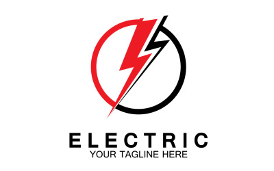 Elektrisch flitser bliksemschicht-logo versie 25