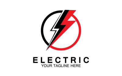 Elektrisch flitser bliksemschicht-logo versie 27