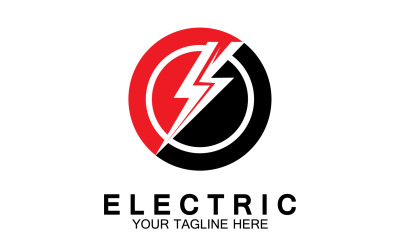 Elektrisch flitser bliksemschicht-logo versie 8