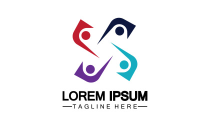 Plantilla de logotipo de trabajo de grupo de equipo comunitario versión vectorial 18