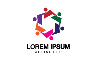 Plantilla de logotipo de trabajo de grupo de equipo comunitario versión vectorial 20