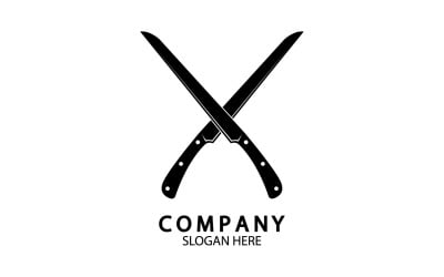 Coltello da cucina simbolo modello logo vettoriale versione 26