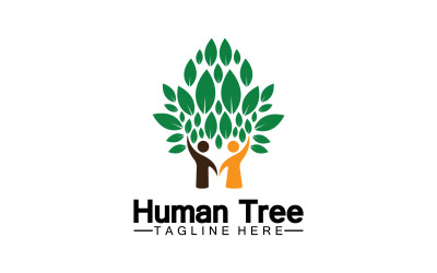 Conceito de árvore humana amor salvar logotipo verde versão 11